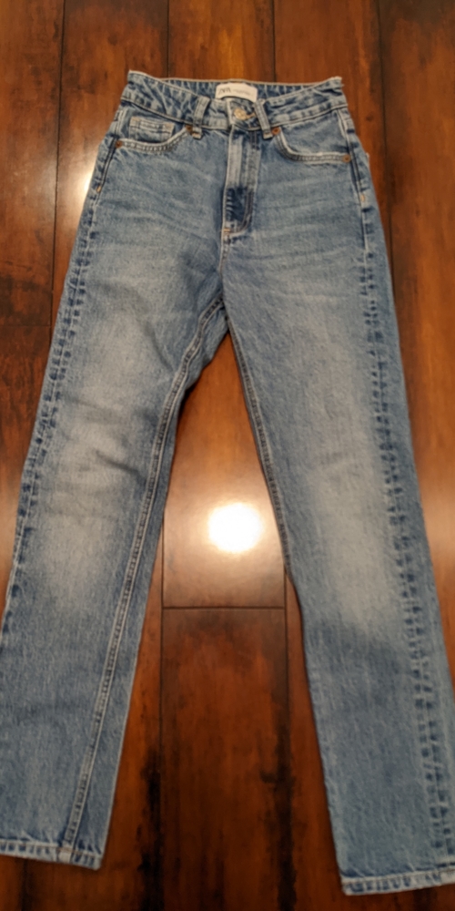 zara highwaisted straight jeans